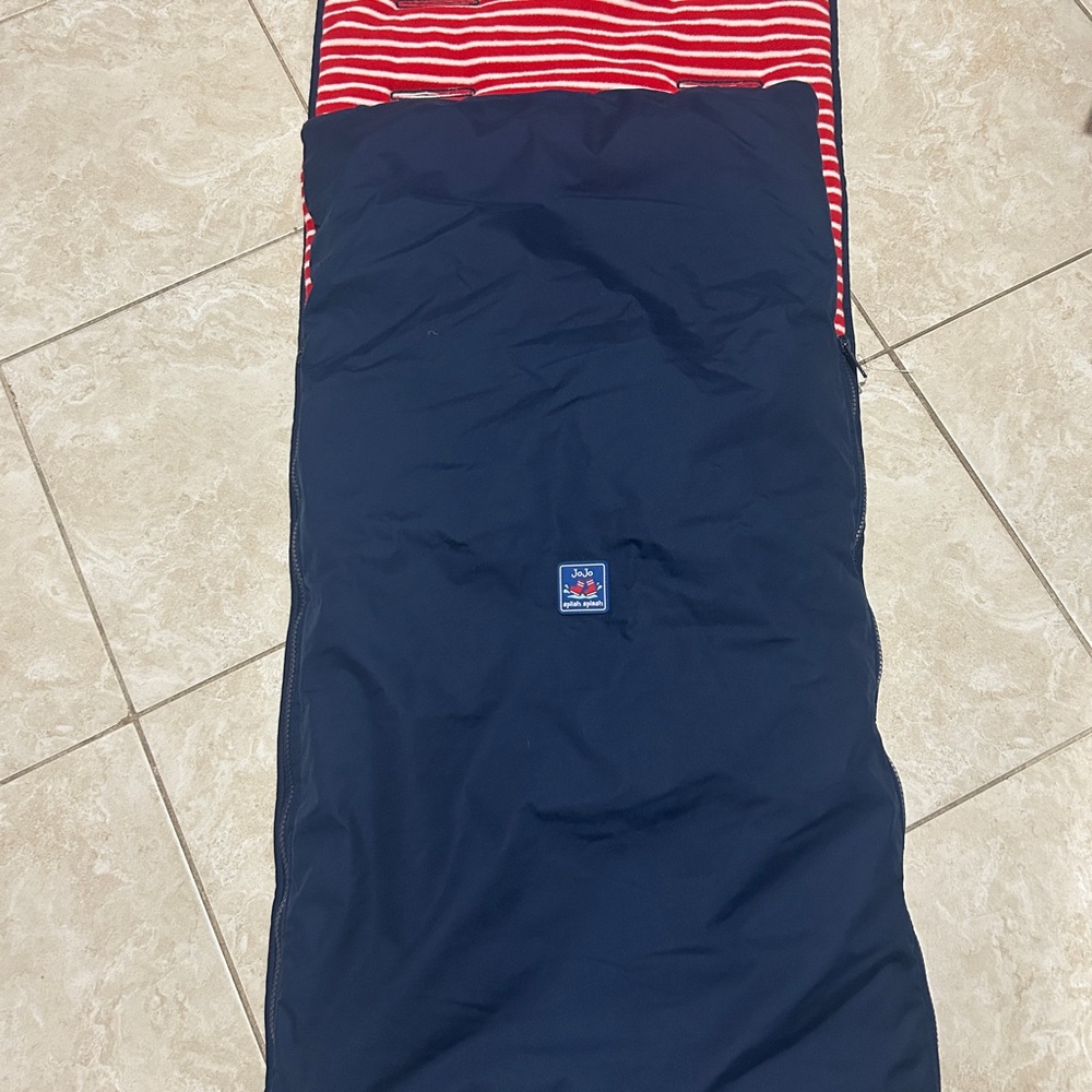 Navy and Red Striped Sleeping Bag
